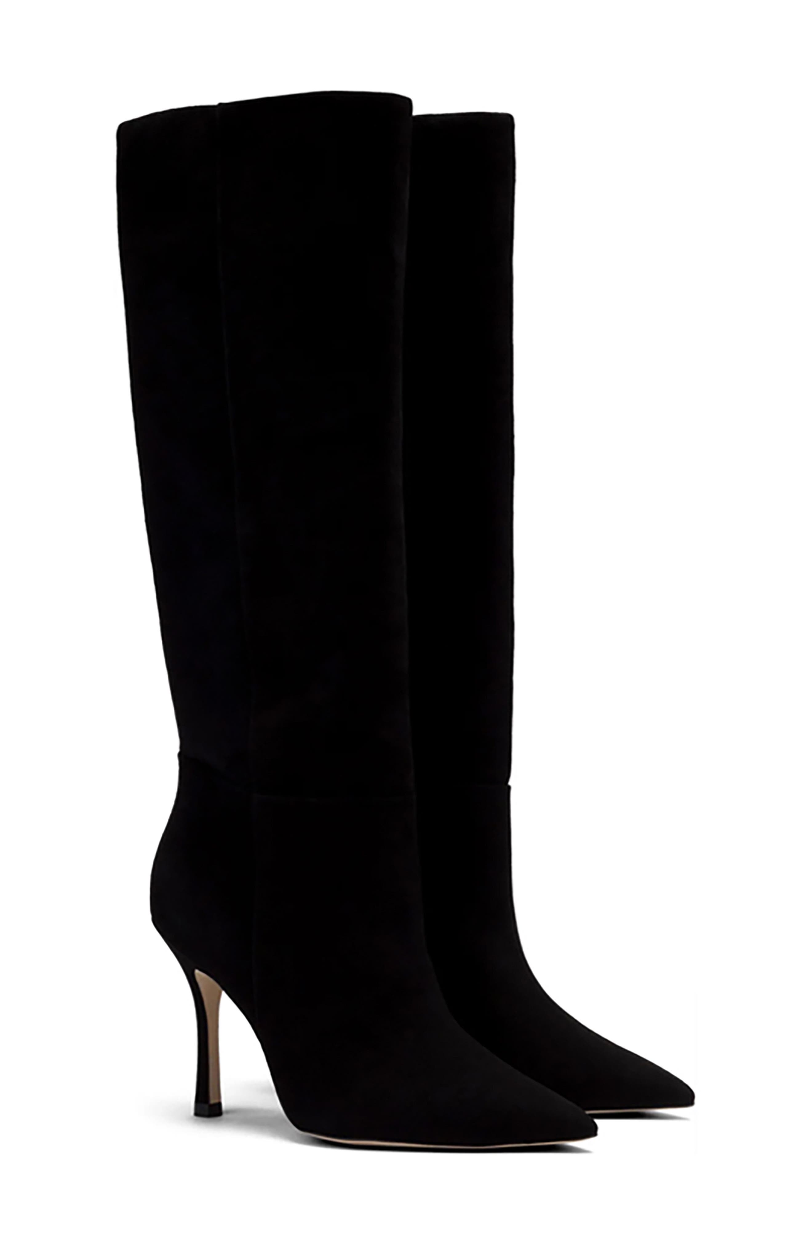 Kate Pointed Toe Knee High Boot, Main, color, BLACK
