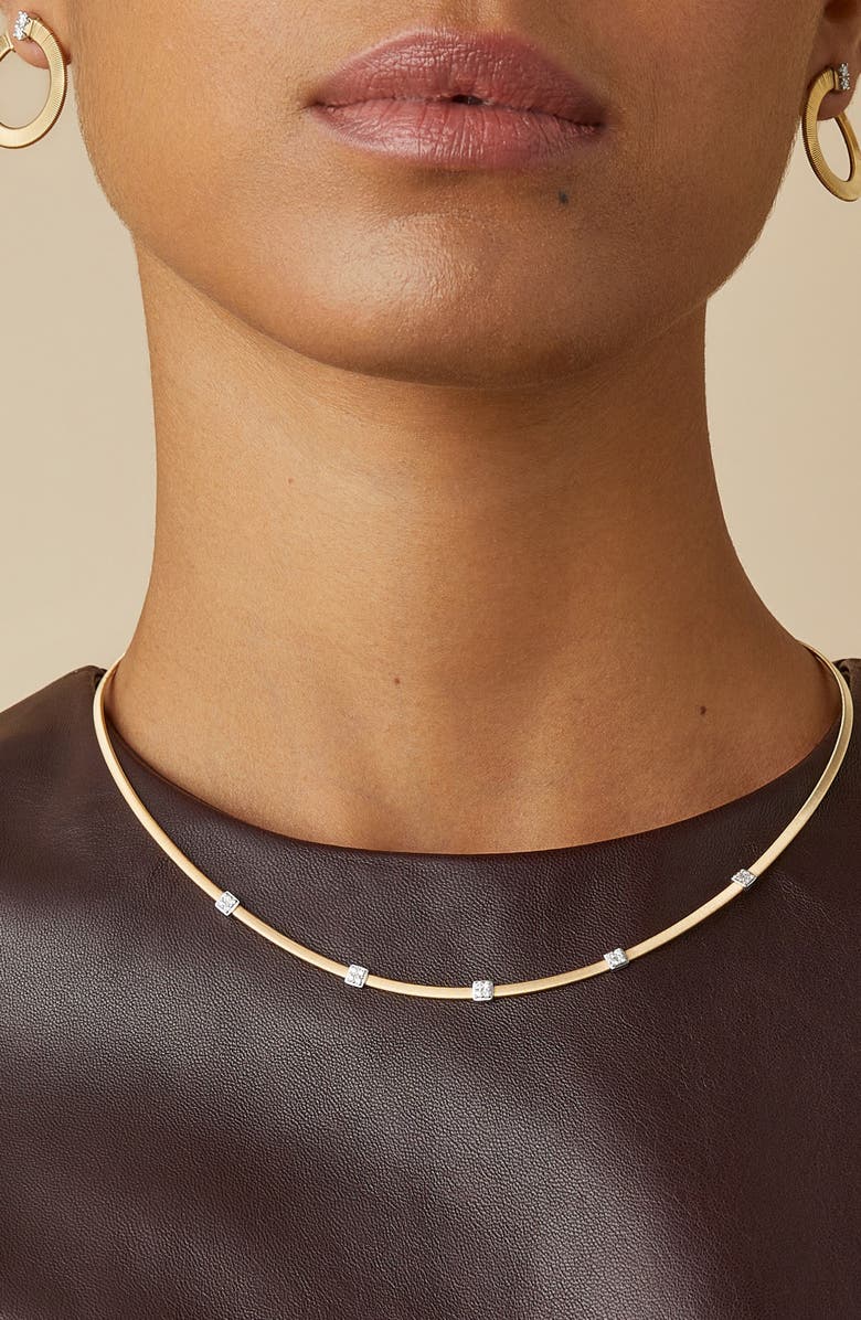 Marco Bicego Masai Diamond Station Necklace, Alternate, color, 18K Yellow Gold