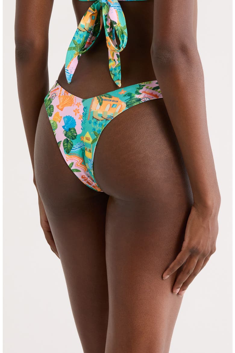 Y-Cut Cheeky Bikini Bottoms, Alternate, color, SUNLIT SPRITZ