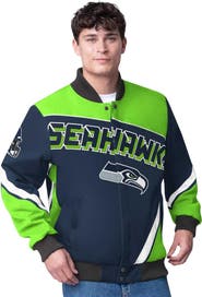 G-III Extreme Men's G-III Extreme  College Navy Seattle Seahawks Maximum Racing Full-Snap Jacket