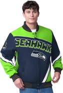 G-III Extreme Men's G-III Extreme College Navy Seattle Seahawks Maximum Racing Full-Snap Jacket