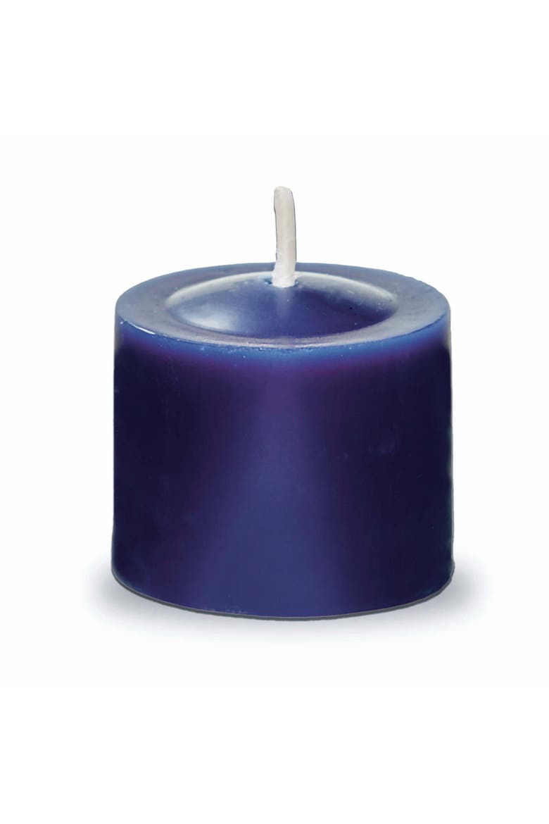Navy Votive Candles Set of 12 Smokeless Paraffin Wax, Alternate, color, Blue