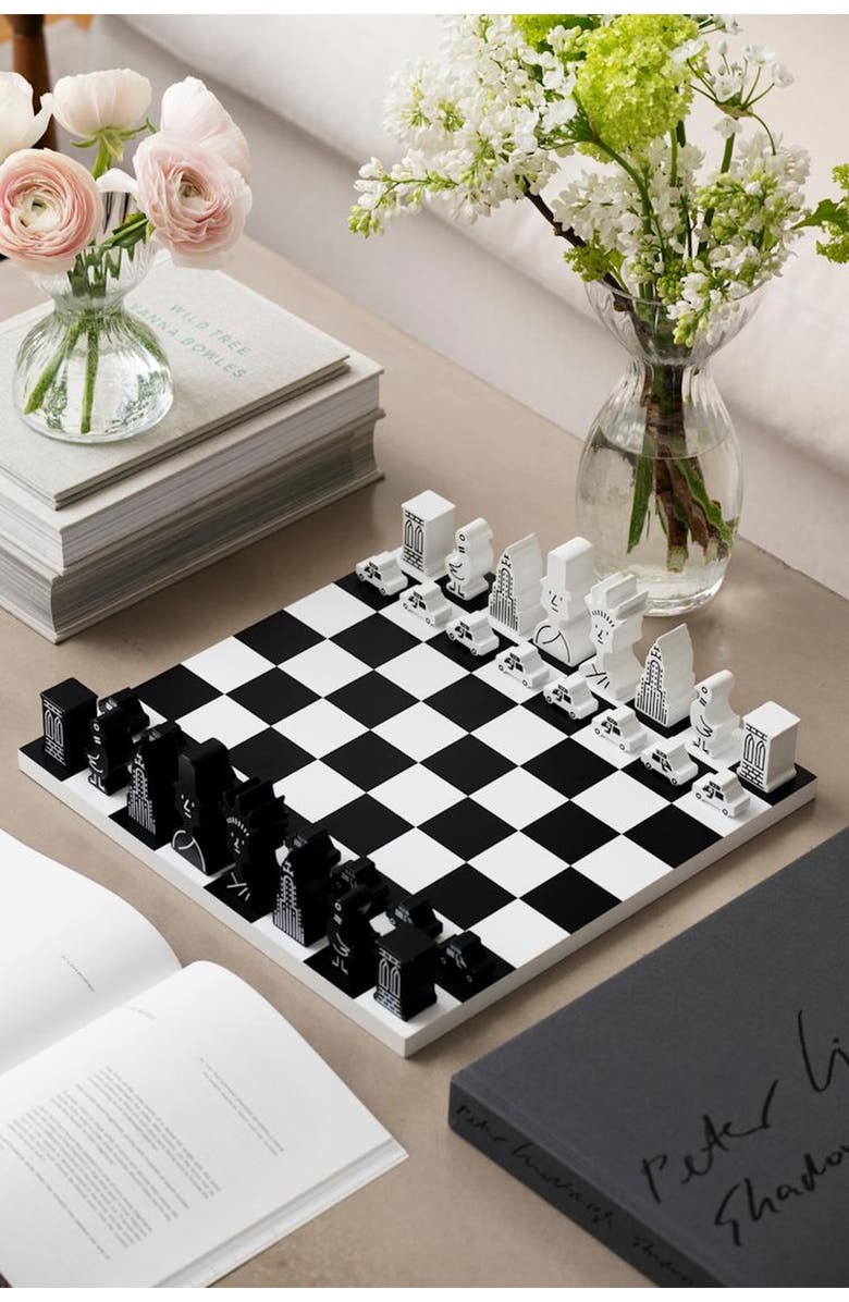 PRINTWORKS The New Yorker's Chess Set, Alternate, color, Black White