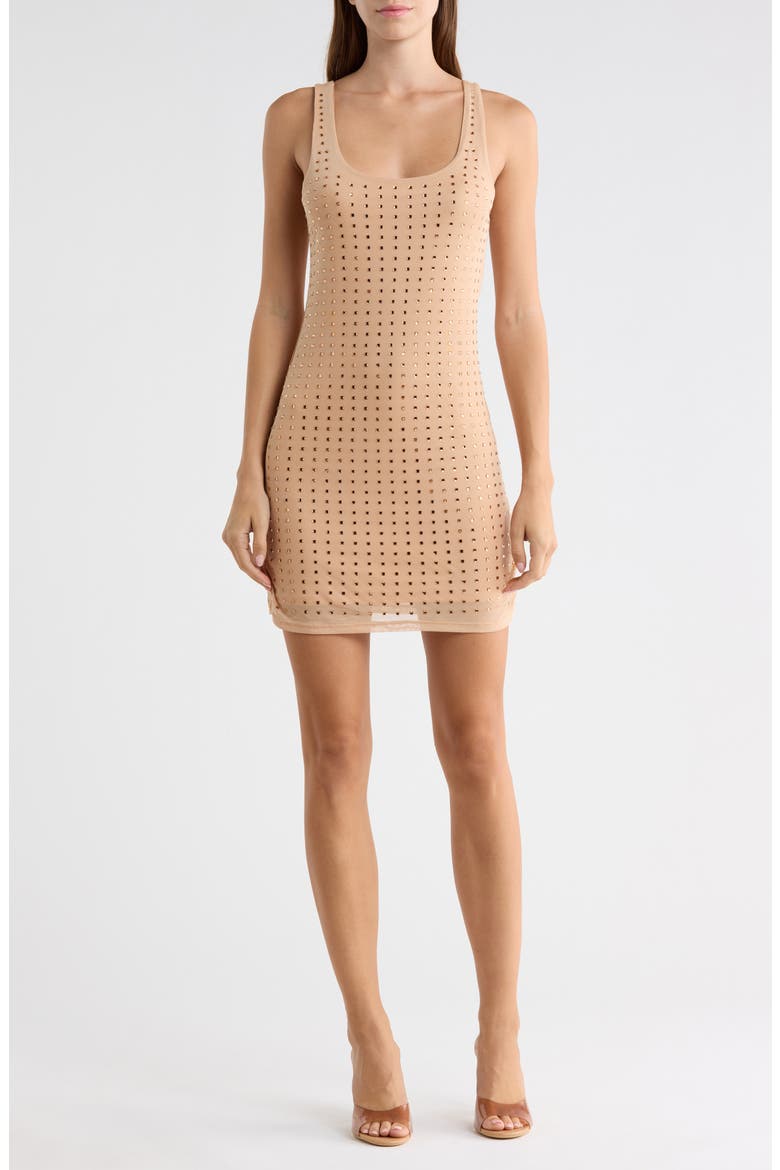 Studded Tank Minidress, Main, color, TAUPE