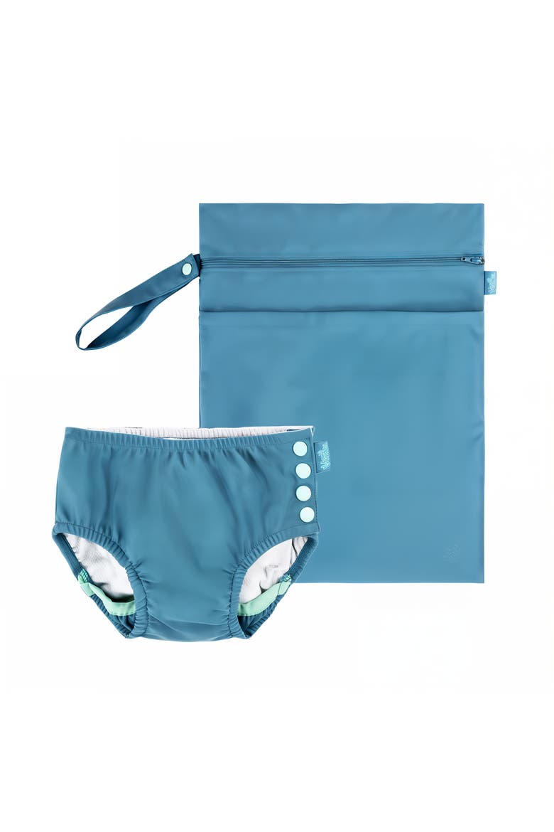 Adjustable Swim Diaper Set, Main, color, Baltic