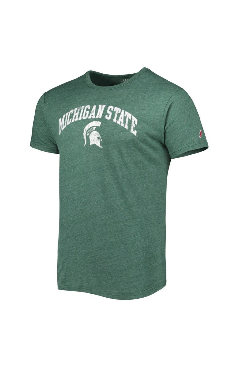 LEAGUE COLLEGIATE WEAR Men's League Collegiate Wear Heather Green Michigan State Spartans 1965 Arch Victory Falls Tri-Blend T-Shirt, Alternate, color, 