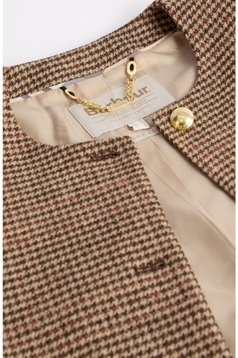Corina Houndstooth Wool Jacket, Alternate, color, BROWN/ORANGE CHECK