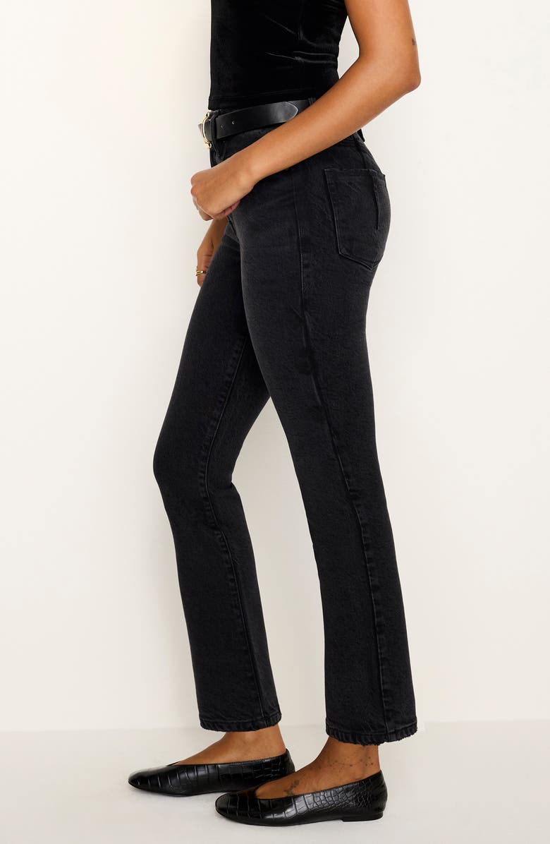Good American Good Legs SoftTech Mid Rise Straight Leg Jeans, Alternate, color, Black340