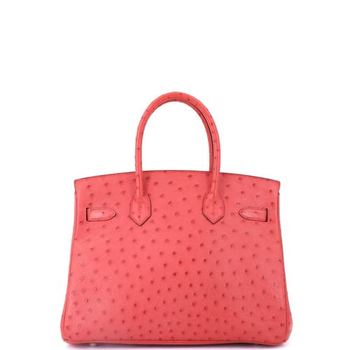 Pre-owned Hermes  Hermes Birkin Handbag Pink Ostrich With Palladium Hardware 30 In Purple