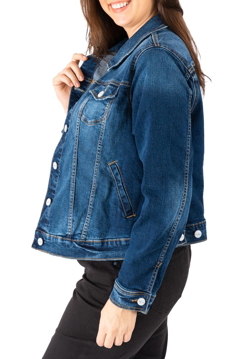 SLINK Jeans Denim Trucker Jacket, Alternate, color, Skylar