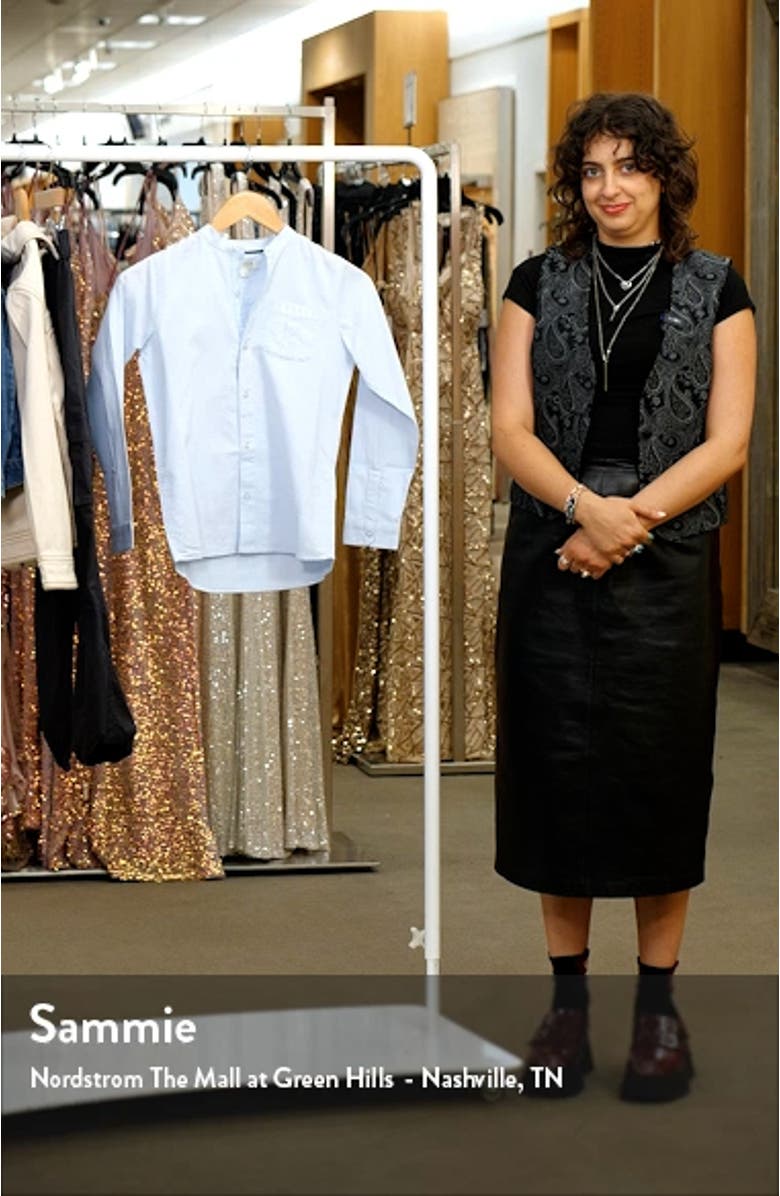 Kids' Band Collar Cotton Button-Up Shirt, sales video thumbnail