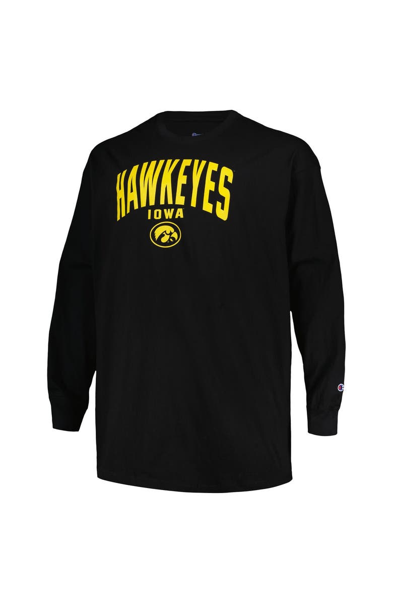 Champion Men's Champion Black Iowa Hawkeyes Big & Tall Arch Long Sleeve T-Shirt, Alternate, color, 