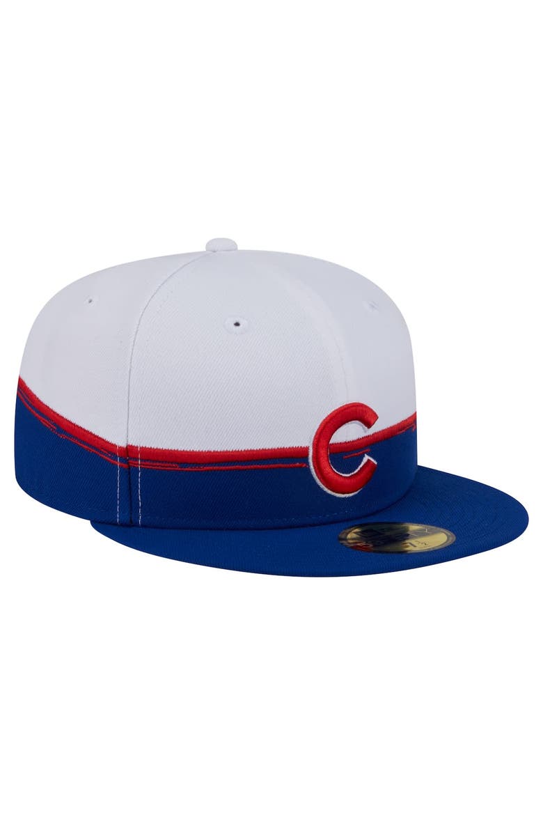 Men's New Era  Royal/White Chicago Cubs Paint Stroke 59FIFTY Fitted Hat, Alternate, color, Royal