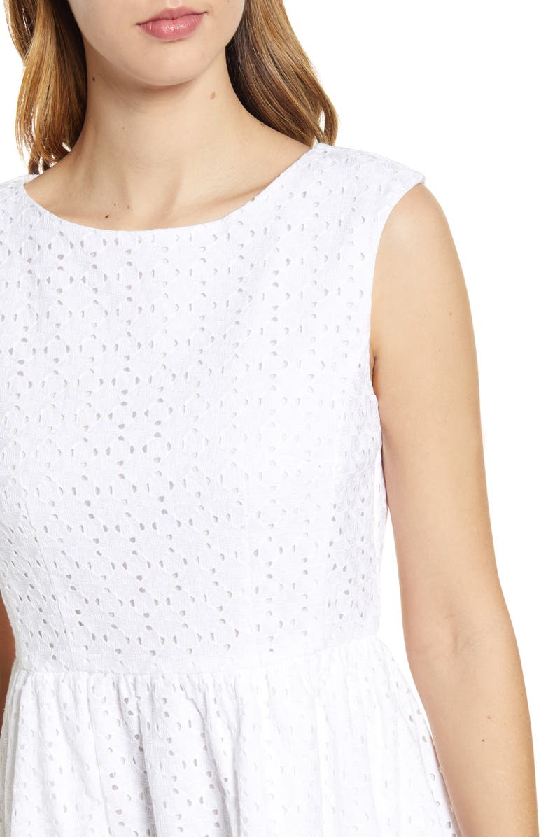 1901 Eyelet Fit & Flare Dress, Alternate, color,