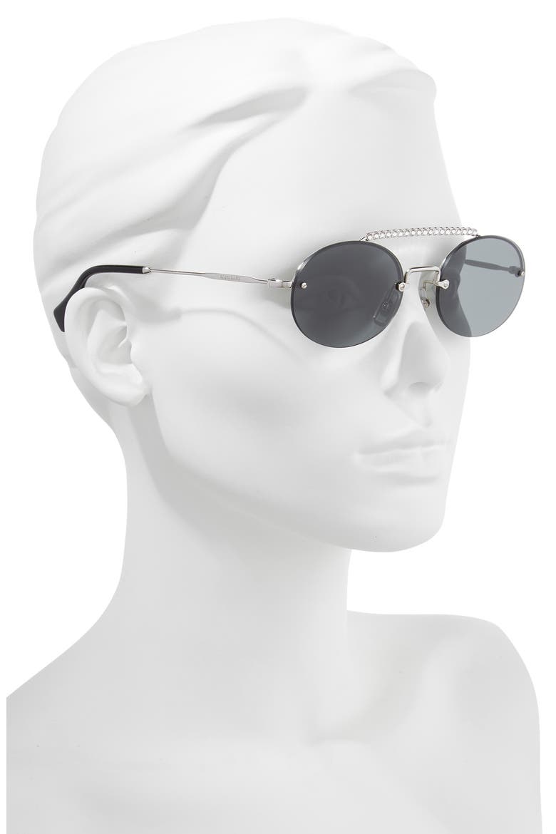 Evolution 54mm Rimless Round Sunglasses, Alternate, color, SILVER