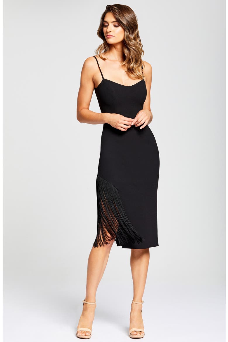 Rory Midi Dress, Alternate, color, BLACK