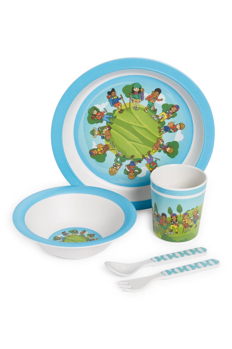 Hikers Mealtime Plate, Bowl, Cup & Utensil Set, Main, color, SKY BLUE MULTI
