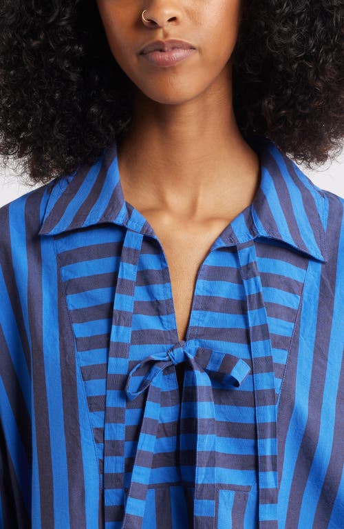 Damson Madder Floki Stripe Organic Cotton Pajamas In Blue