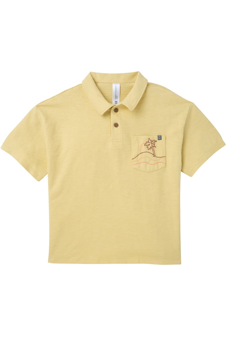 Polo Shirt and Shorts Set, Alternate, color, Reed Yellow