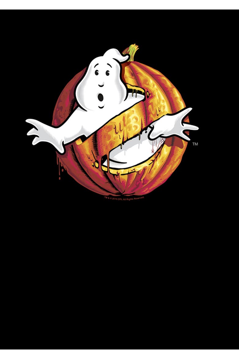Boy's Ghostbusters Halloween Pumpkin Logo  Graphic T-Shirt, Alternate, color, Black