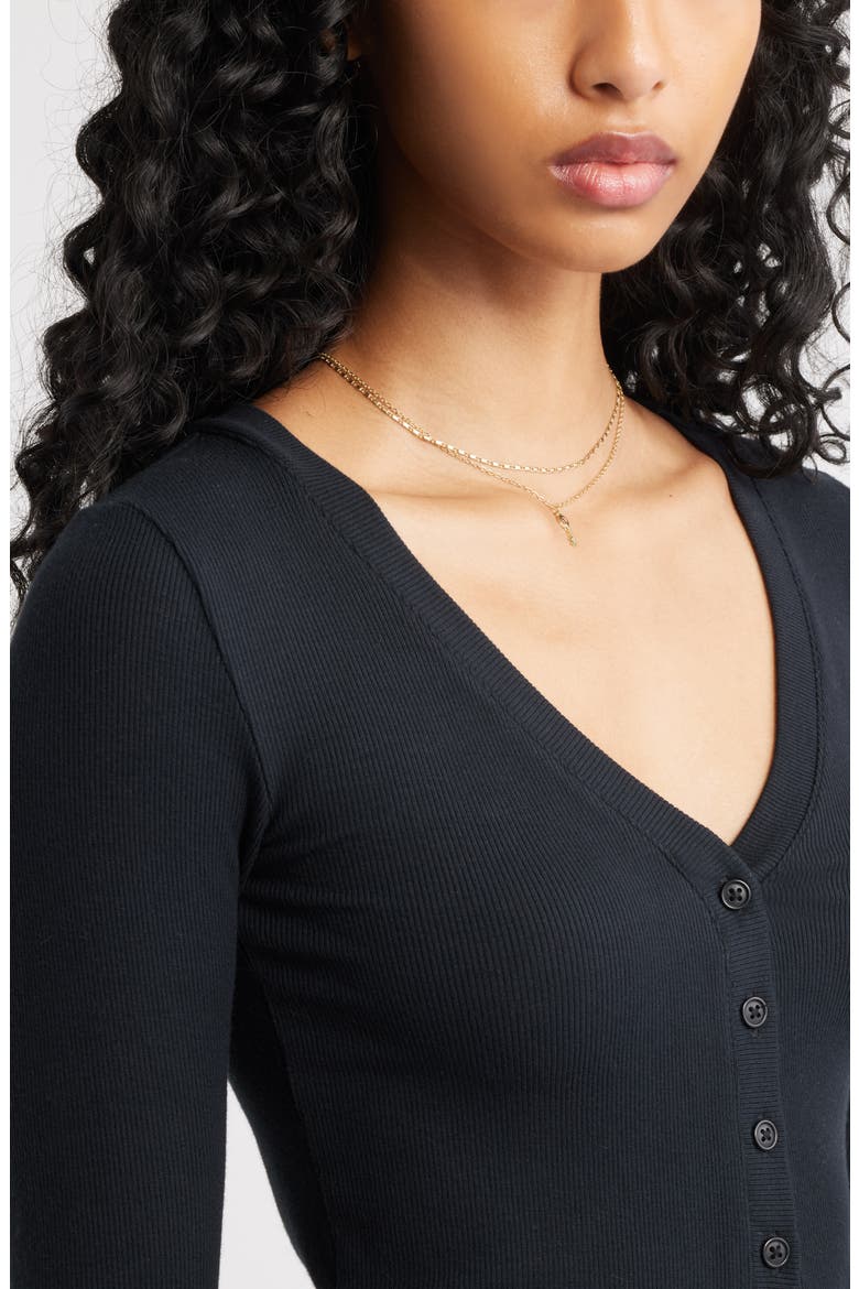 Rib Cardigan, Alternate, color, BLACK