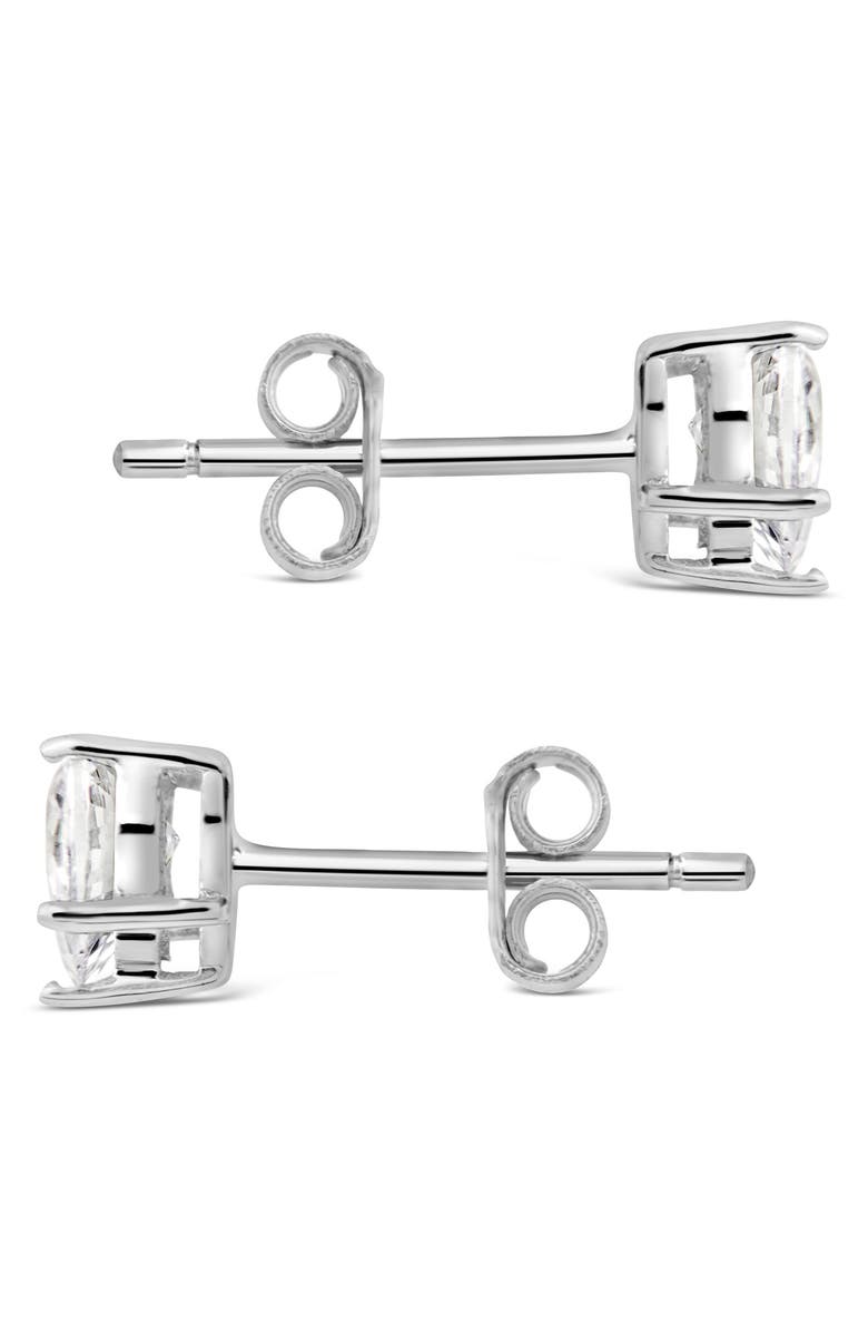 Sterling Forever Cubic Zirconia Heart Stud Earrings, Alternate, color, Silver
