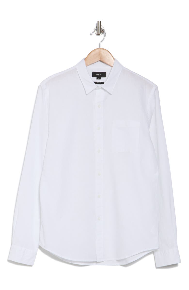 Classic Fit Linen Blend Button-Up Shirt