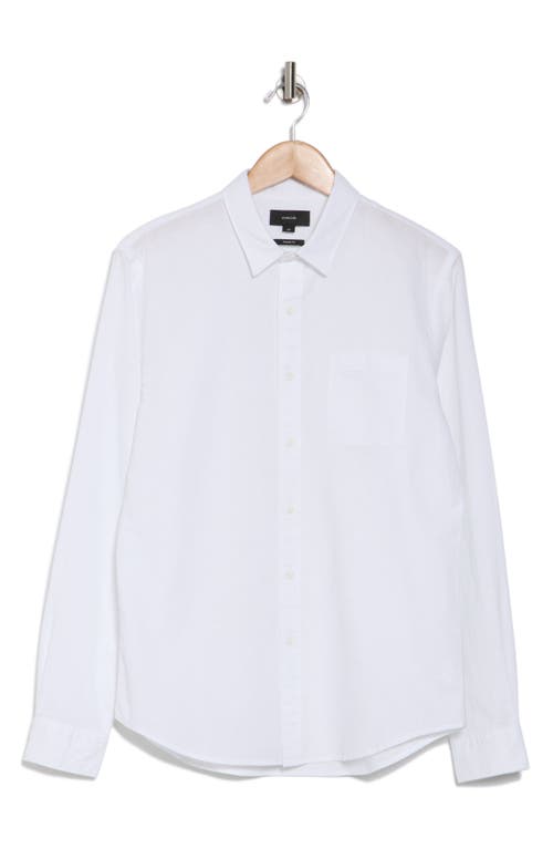 Vince Classic Fit Linen Blend Button-up Shirt In Optic White