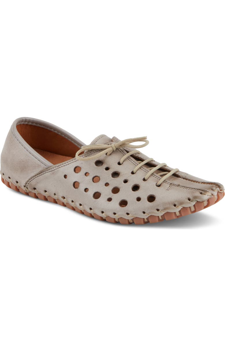 Spring Step Moonwalk Perforated Leather Shoe, Main, color, Grey