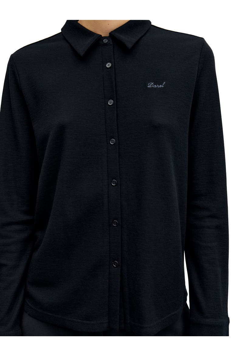 Bambi Long Sleeve Knit Polo Shirt, Alternate, color, Black
