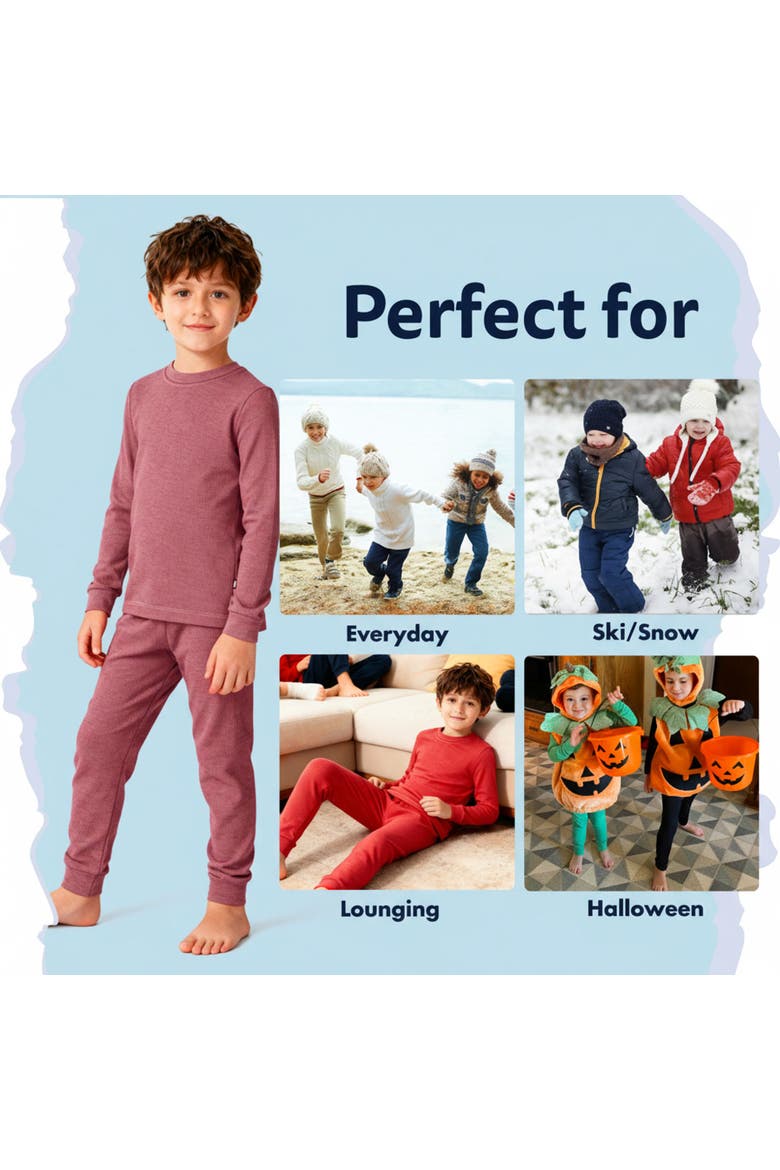 Baby Boys Soft & Cozy Thermal Long Johns 2-Piece Set, Alternate, color, Red