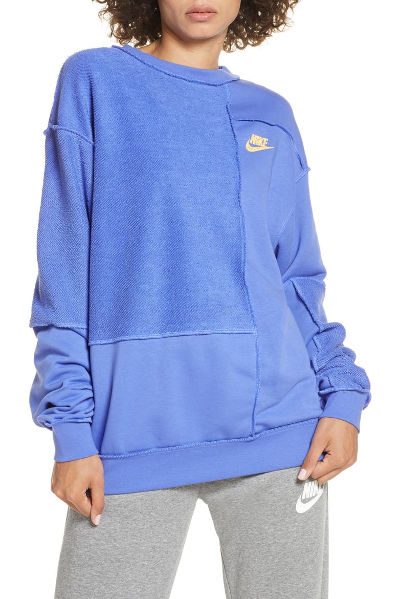 Icon Clash Crewneck Sweatshirt, Main, color, SAPPHIRE