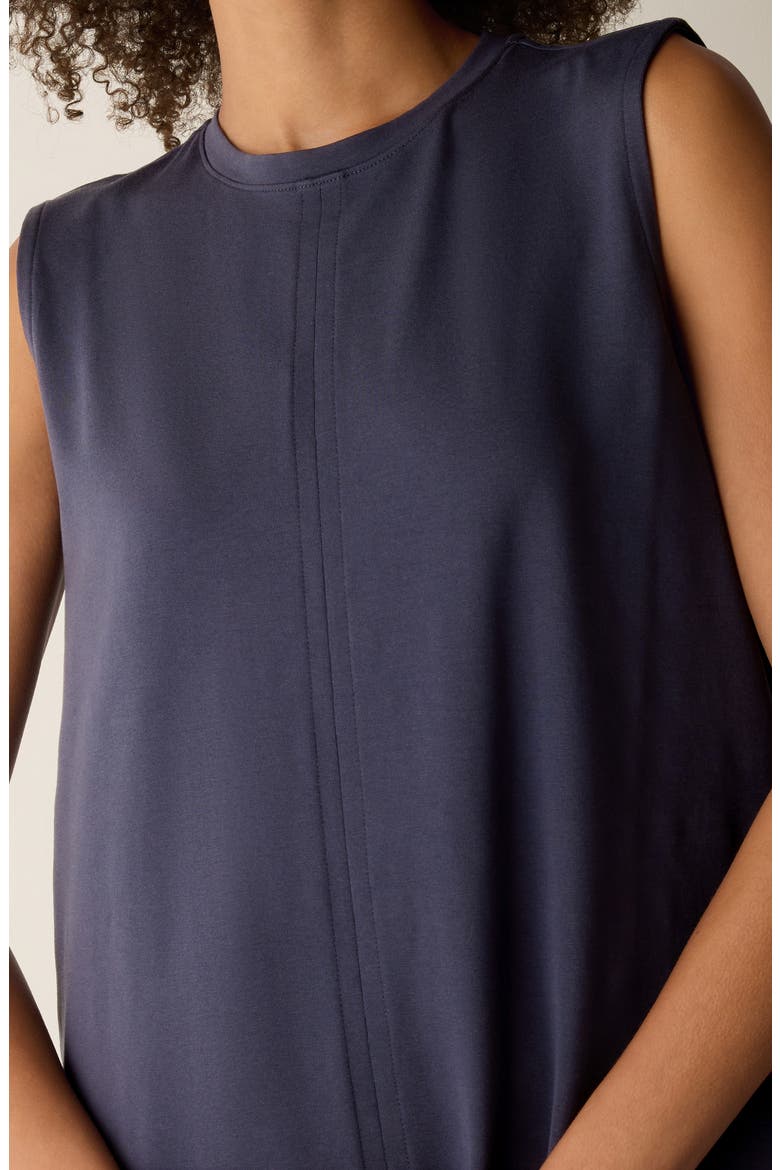 Crew Neck Front Slit Midi Dress, Alternate, color, INK