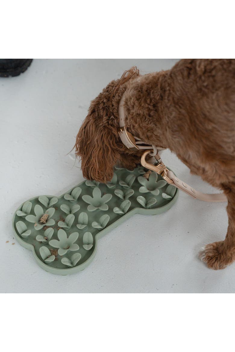 Enrichment Snuffle Mat Sage Green Bone Textured Dog Feeding Pad, Alternate, color, Green