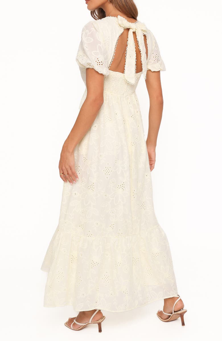 Petal & Pup Janice Cotton Maxi Dress, Alternate, color, Butter Yellow Broderie