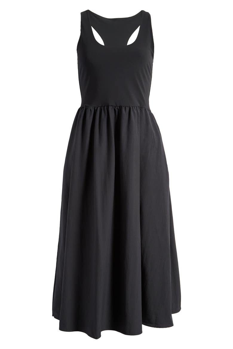 Explorer Rib Bodice Racerback Dress, Alternate, color, BLACK