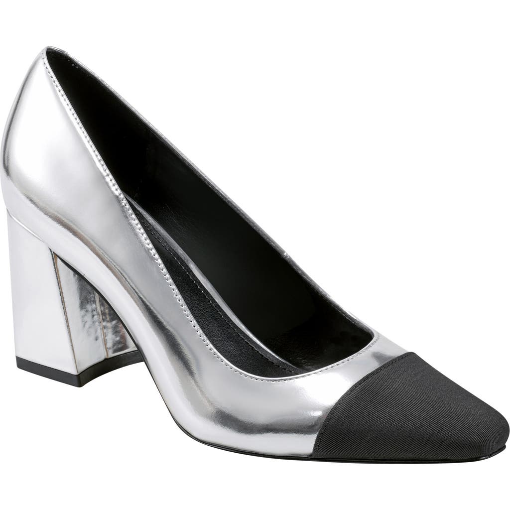 Marc Fisher Ltd Vernie Block Heel Pump In Silver