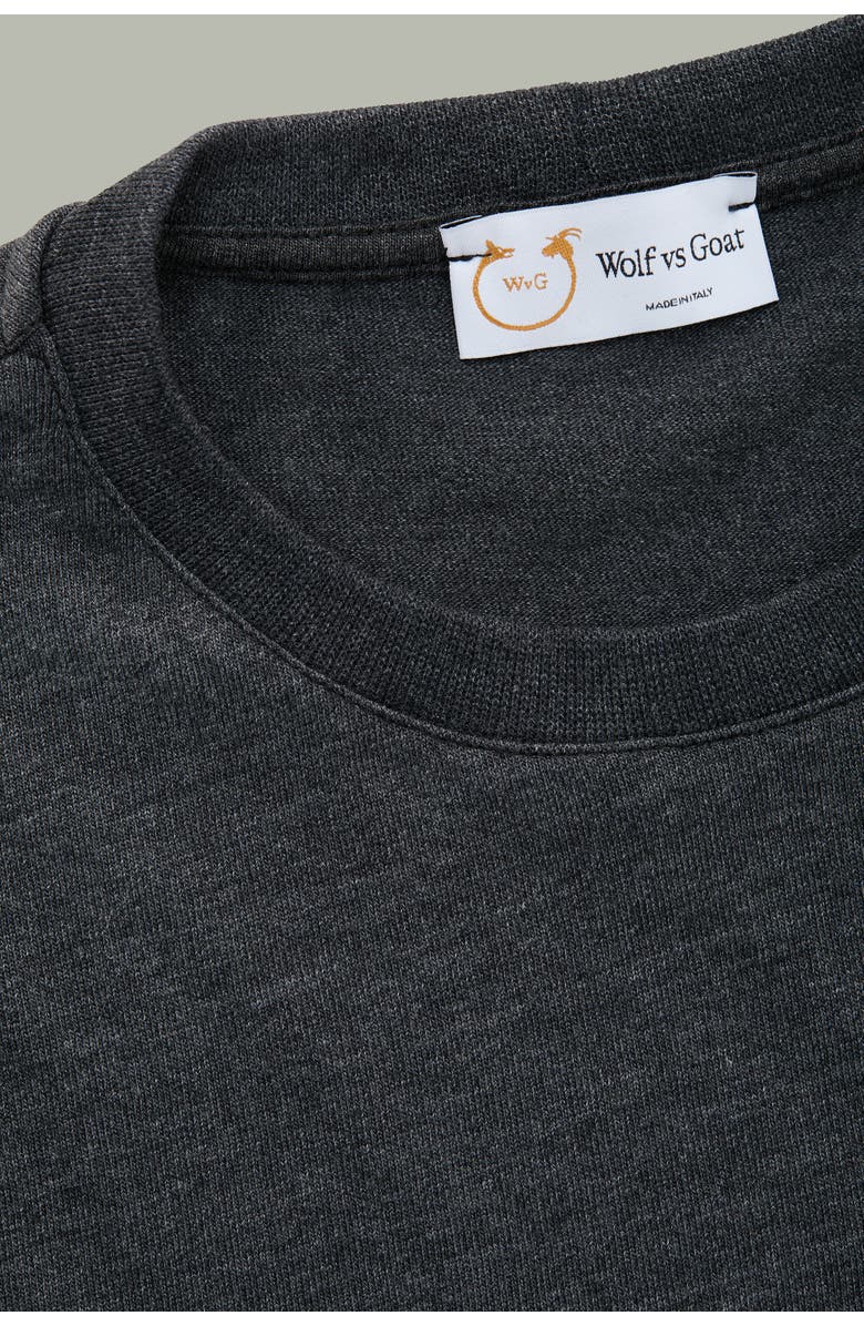 Wolf Vs. Goat (WvG) Heavyweight Short Sleeve Viscose Jersey Crewneck, Alternate, color, Black