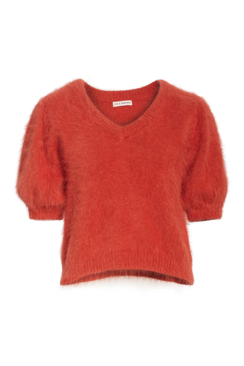 Aries Puff Sleeve Sweater, Alternate, color, CRIMSON