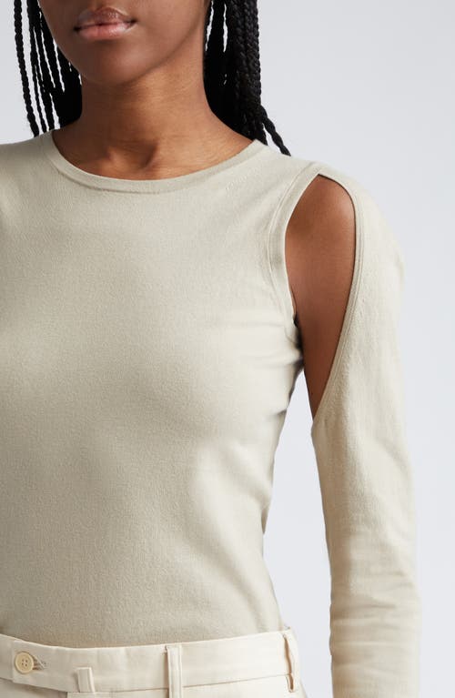 Helmut Lang Cutout Crewneck Sweater In Sand