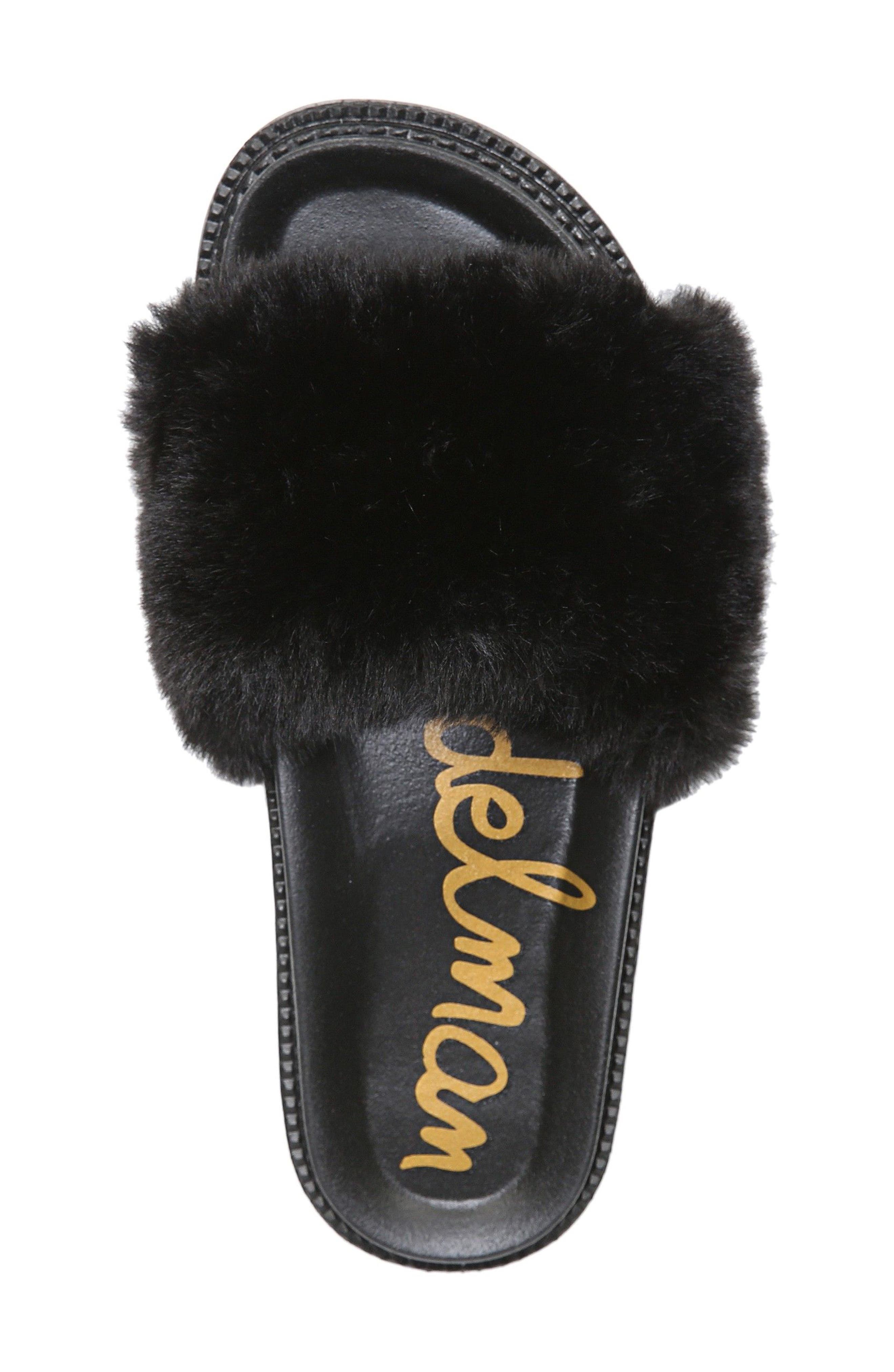 Sam Edelman Blaire Faux Fur Platform Slide Sandal, Alternate, color, 