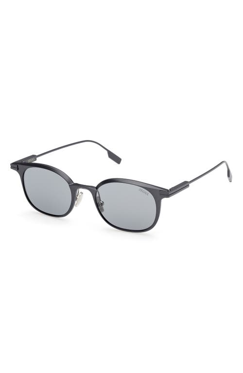 Zegna 50mm Round Sunglasses In Gray