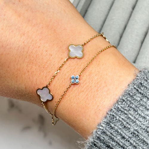 The Lovery Fine Jewelry Blue Sapphire Single Clover Bracelet In Blue