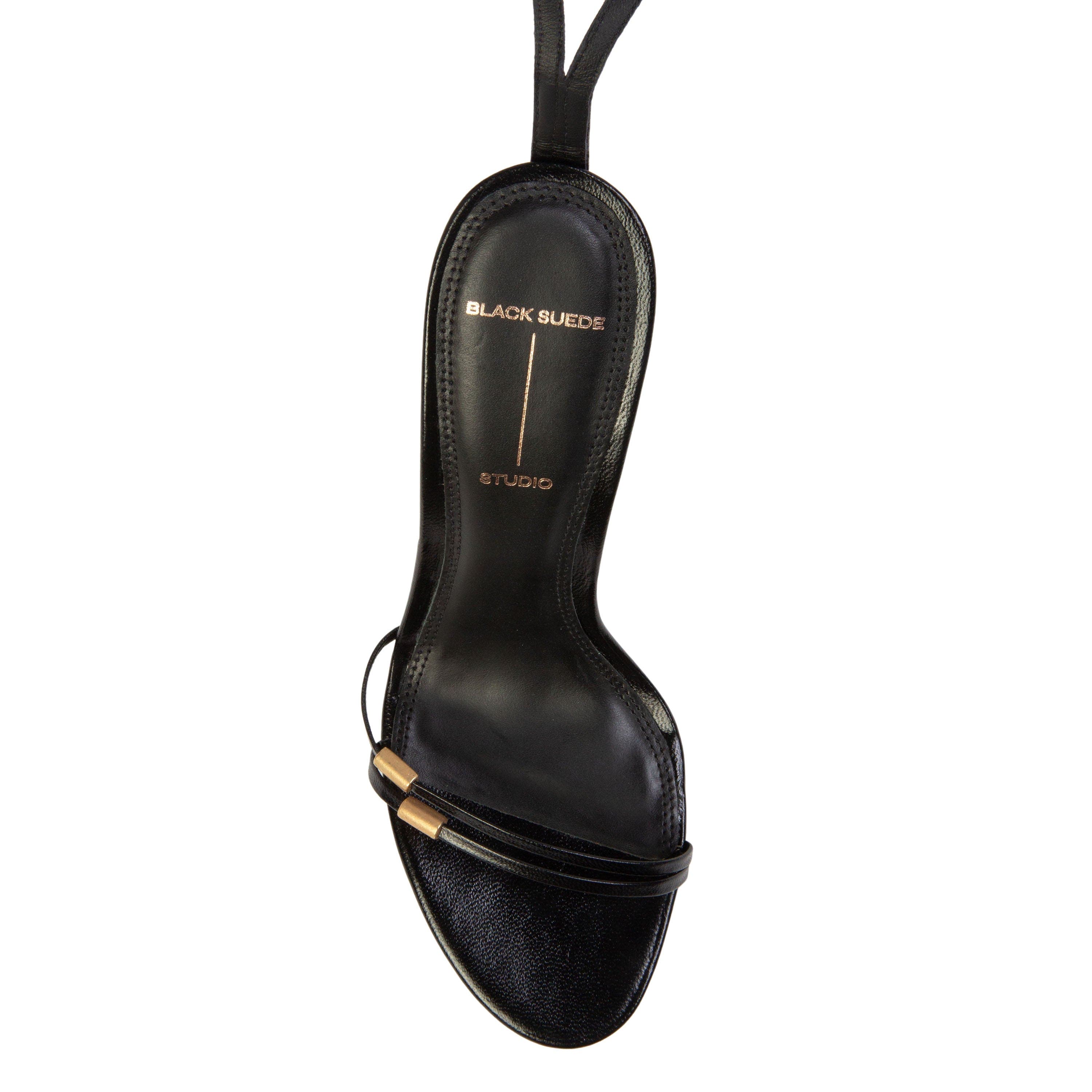 BLACK SUEDE STUDIO Britanny Strappy Sandal, Alternate, color, Black Leather