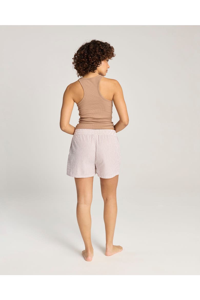 The Seersucker Button Boxer Short, Alternate, color, Mocha Stripe