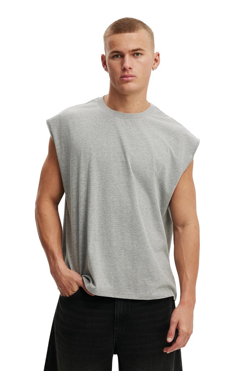 Cotton On Men's Cropped Fit Muscle, Main, color, Grey Marle