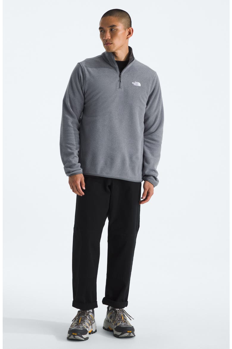Glacier Fleece Quarter Zip Pullover, Alternate, color, TNF MID GREY HEATHER