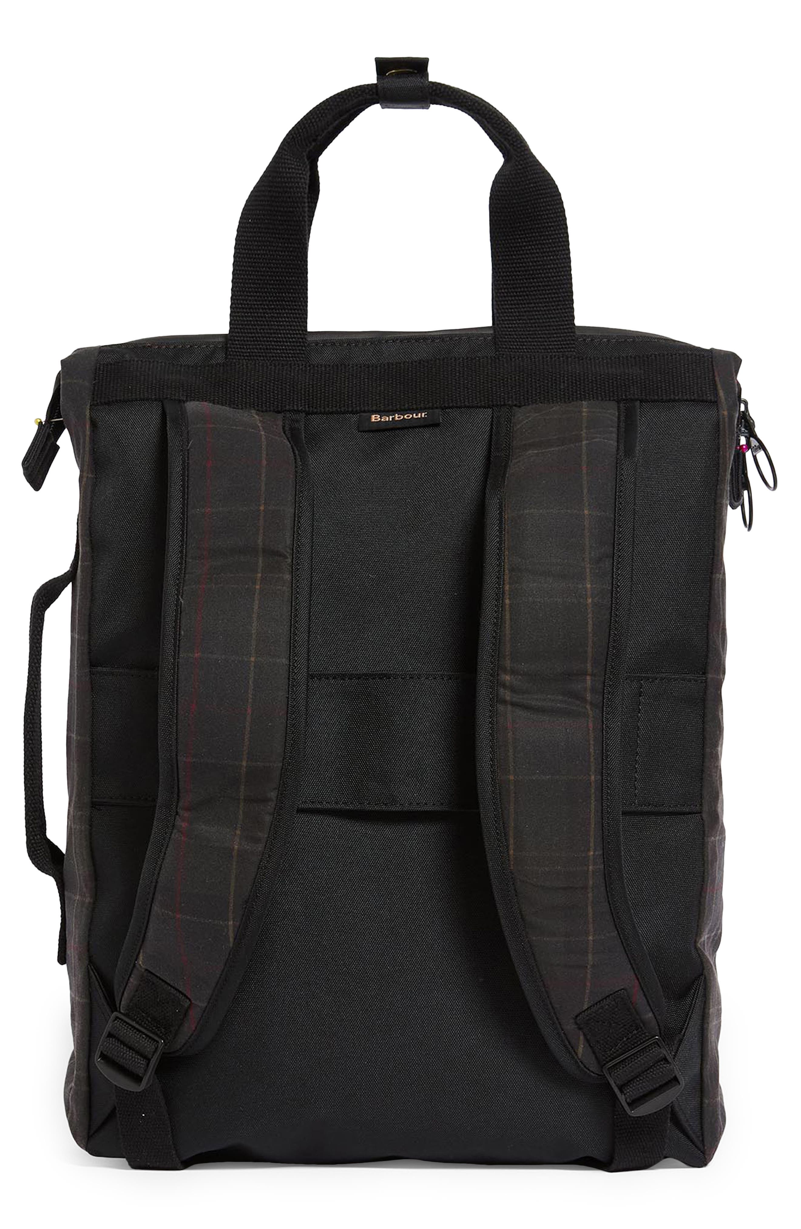 Field Tartan Waxed Backpack, Alternate, color, DARK CLASSIC TARTAN