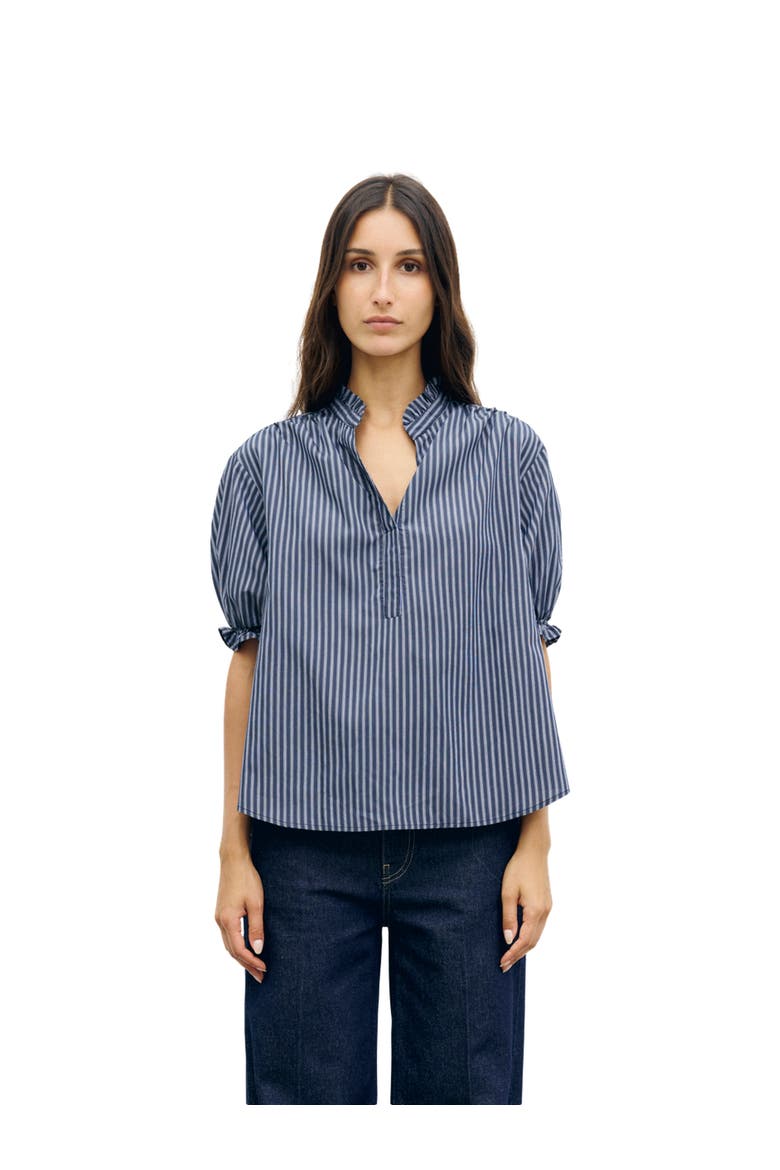 Louann Short Tie Sleeve Blouse, Main, color, Ink