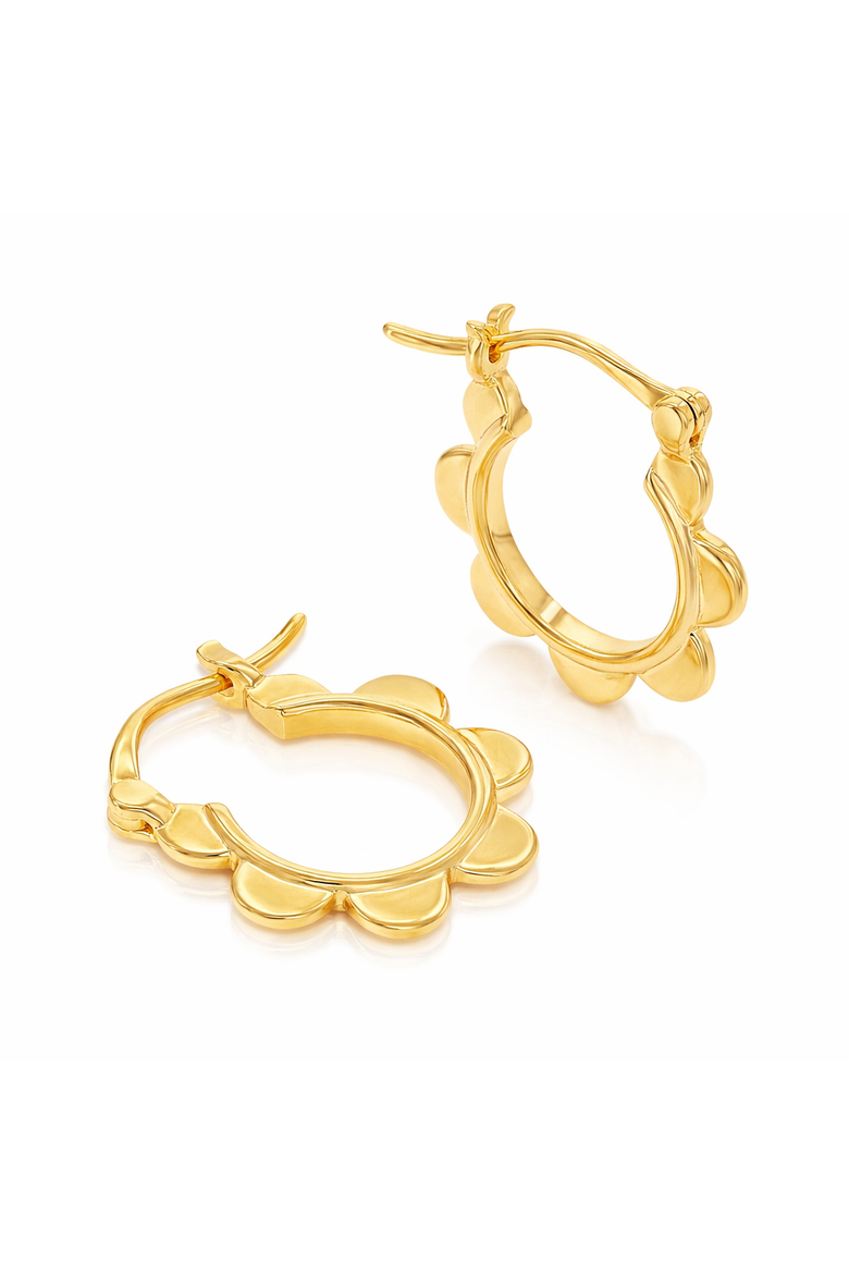 Gold-Tone Flower Hoops, Alternate, color, Gold
